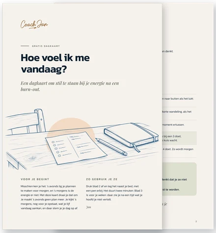 De kaft van de gratis dagkaart Hoe voel ik me vandaag?, met daarachter de kaart zelf.